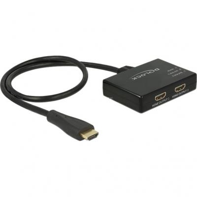 DELOCK  HDMI Splitter - R&eacute;partiteur vid&eacute;o/audio - 2 x HDMI - de bureau 