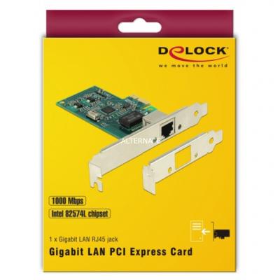 DELOCK  Carte r&eacute;seau PCI Express avec Ethernet Gigabit