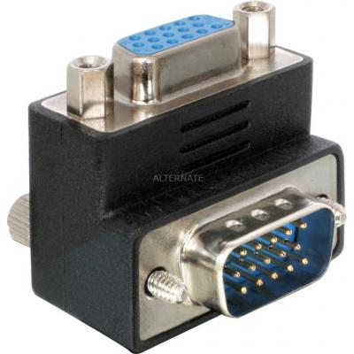 DELOCK  Adapter VGA male/female right angled VGA 15pin Noir - Neuf