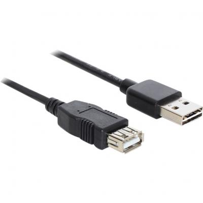 DELOCK EASY-USB - Rallonge de c&acirc;ble USB - USB (F) pour USB (M) - 1 m - noir