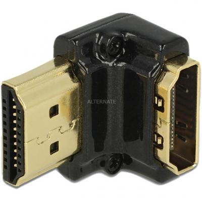 DELOCK  HDMI-A/HDMI-A male, F/M, 90&deg; Noir, Adaptateur