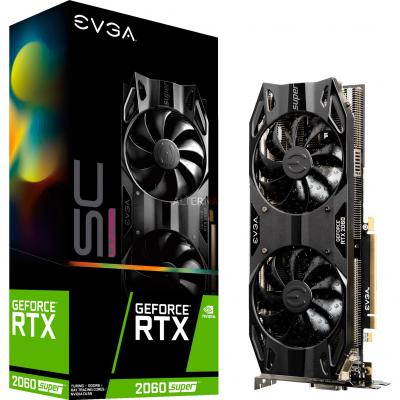 EVGA  GeForce RTX 2060 SUPER SC ULTRA GAMING - Carte graphique - GF RTX 2060 SUPER - 8 Go GDDR6 - PCIe 3.0 x16 - DVI, HDMI, 2 x DisplayPort