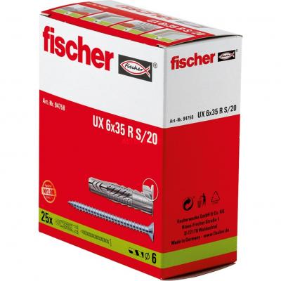 FISCHER  - Chevilles en nylon universelles 6mm ux x25 C09968