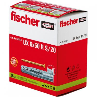 FISCHER  - Chevilles en nylon universelles 6mm ux x25