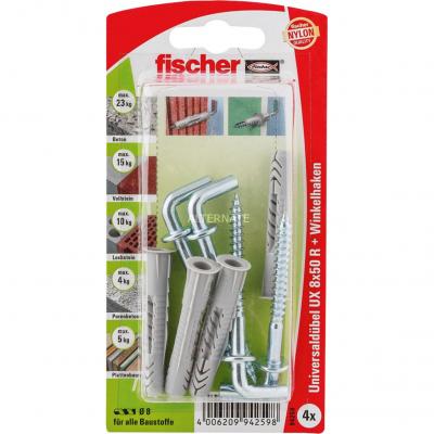FISCHER  94259 lot de 4 chevilles universelle ux 8 x 50 mm wh k 79685
