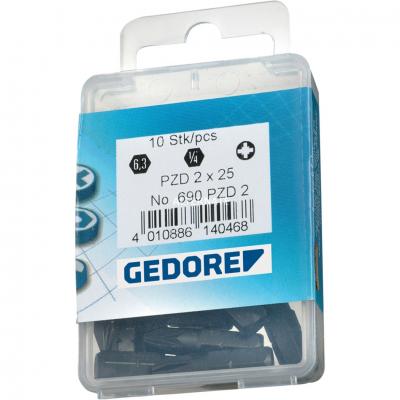 GEDORE Embout de tournevis 1/4"", lot avantageux de 10 pi&egrave;ces, cruciforme PZ 2