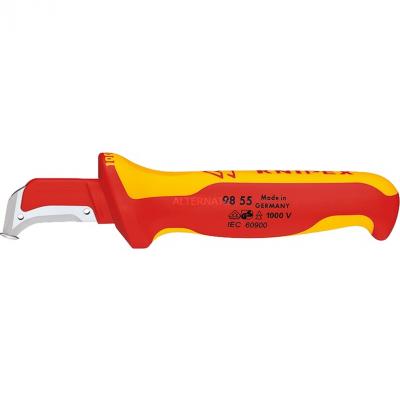 KNIPEX Couteau D'&eacute;lectricien 180mm - Lame Avec Sabot - Isol&eacute; 1000v
