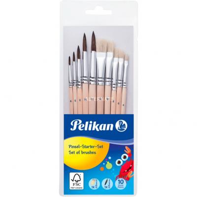 PELIKAN  Kit de d&eacute;marrage de pinceaux, 10 pi&egrave;ces 0,000000 Noir