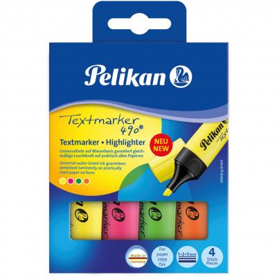 PELIKAN   Surligneur Textmarker 490, &Eacute;tui De 4, Assorti Noir
