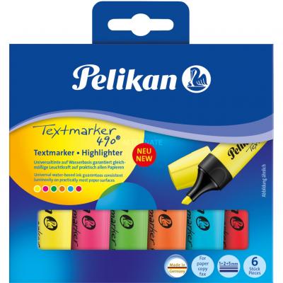 PELIKAN  Surligneur Textmarker 490, &eacute;tui de 6, assorti - Lot de 4