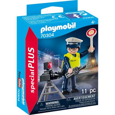 PLAYMOBIL Special Plus 70304 Policier avec pi&egrave;ge Radar &agrave; partir de 4 Ans