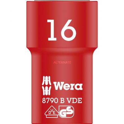 WERA  05004960001 Douille Zyklop Vde 8790 B Isol&eacute;e, Rouge