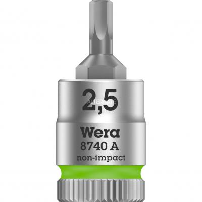 WERA  8740 A 05003331001 6 pans int&eacute;rieurs Douille-embout 2.5 mm 1/4 (6.3 mm)