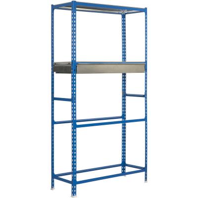 SIMONRACK Etag&egrave;re acier bleu argent &eacute;poxy, 4 tablettes l.100 x H.200 x P.40 cm