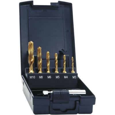 EXACT  - 05930 Taraud combin&eacute; 7 pi&egrave;ces m&eacute;trique M3, M4, M5, M6, M8, M10 coupe &agrave; droite hss 1 set