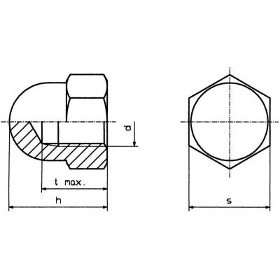 TOOLCRAFT Crou borgne hexagonal  m4 d1587-poly 194791 m4 10 pc(s) 4,0156E+12