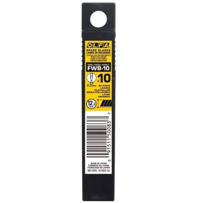 OLFA  10 lames  fwb-10, acier inoxydable, acier, 8 x 0,9 x 0,1 cm