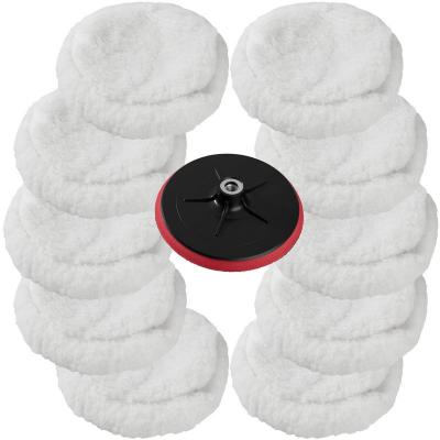 NO BRAND TecTake Lot de 10 peaux de polissage 220 mm + 1 disque de polissage Auto 180 mm