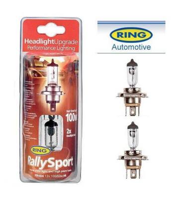 RING  - 2 Ampoules RallySport H4 12V 100w 80W P43t RW484 - Blanc