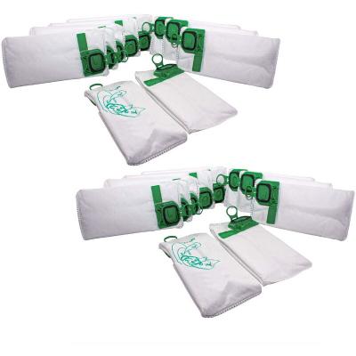 VHBW 20x Sacs compatible avec Vorwerk Kobold VK140, VK150, vk 140, vk 150 aspirateur - microfibres non tiss&eacute;es, 26cm x 14cm, blanc / vert - 