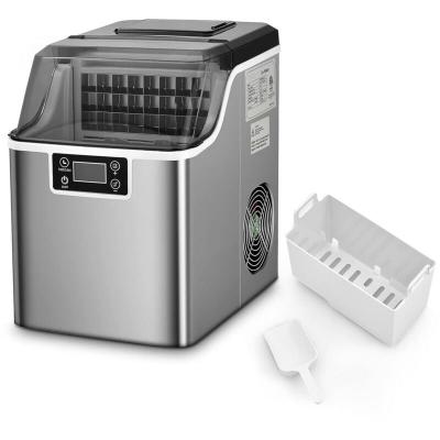 GOPLUS  32L Machine &agrave; Gla&ccedil;ons R&eacute;servoir Machine &agrave; Glace Domestique Glace 18kg en 24h Salle de Stockage 12KG 26x36x38cm 