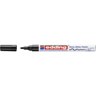 EDDING Marqueur peinture &agrave; l'huile  - pointe moyenne 1-2 mm - laqu&eacute;e noir
