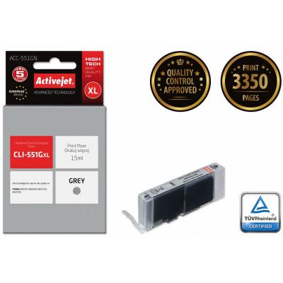  Activejet ACC-551GN Cartouche d'encre 1 pi&egrave;ce(s) Compatible Rendement &eacute;lev&eacute; (XL) Gris
