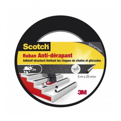 SCOTCH Ruban antid&eacute;rapant de une face L.5 m x l.25 mm transparent - 