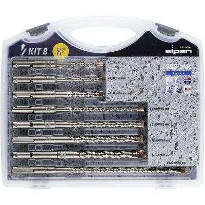 ALPEN  - Jeu de forets pour marteau-perforateur 8 pi&egrave;ces SDS-Plus 80704100100 1 set A635801