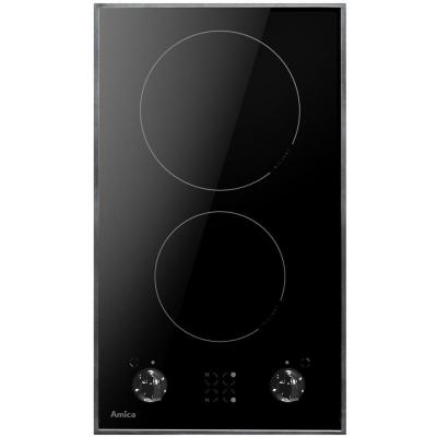 AMICA  Table domino vitroc&eacute;ramique 30cm 2 feux noir - PH3200PG