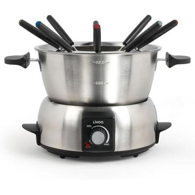 LIVOO Appareil &agrave; fondue &eacute;lectrique DOC263 - 8 personnes, 1,8L, 1000W, accessoires inclus