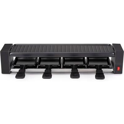 ALPINA Appareil &agrave; raclette 4 personnes 800W Polyvalent Grill + Raclette Rev&ecirc;tement Anti-adh&eacute;sif