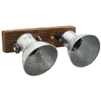 AUBRY GASPARD  - Applique en bois recycl&eacute; et m&eacute;tal 2 lampes