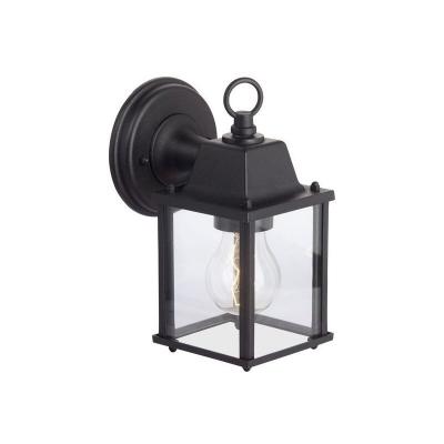 BRILLIANT  Applique d'ext&eacute;rieur Irvin, hauteur 22 cm, noir, m&eacute;tal/verre