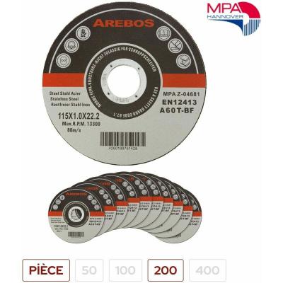 CANBOLAT VERTRIEBS GMBH Arebos 200 disques fins &agrave;&nbsp; tron&ccedil;onner l'acier inox &Oslash; 115 mm