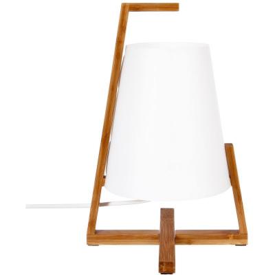 ATMOSPHERA  - Lampe &agrave; poser en bambou Life - H. 31,5 cm - Blanc