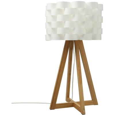 ATMOSPHERA Lampe &agrave; poser en bambou Moki - h. 55 cm - Diam. 30 x 55 - Blanc