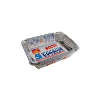 ELBE PUBLI EMBAL Lot de 5 barquettes aluminium 2 litres - 