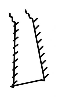 MOTTEZ Crochet pour panneau perfor&eacute; , H.10.5 x l.20 x P.5 cm