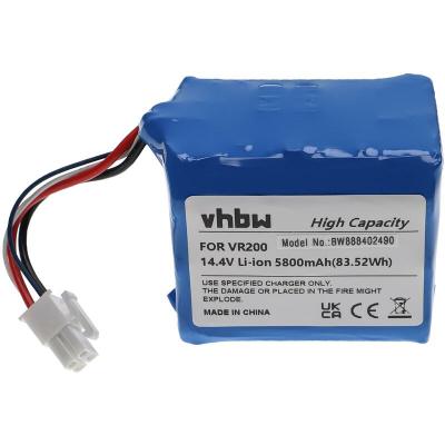 VHBW  Batterie remplacement pour Vorwerk 20884-1, 4NCR18650P2-C001A, 4NCR18650P2-C002A pour aspirateur, robot &eacute;lectrom&eacute;nager (5800mAh, 14,4V, Li-ion)