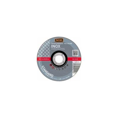 SCID Disque &agrave; tron&ccedil;onner standard moyeu plat - Inox - &Oslash; 125 mm - 