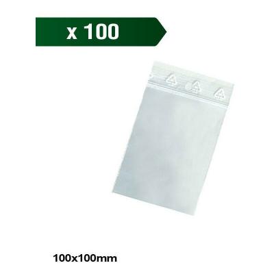 CIS Bo&icirc;te de 100 Sachets Zip 100x100mm 50&micro;