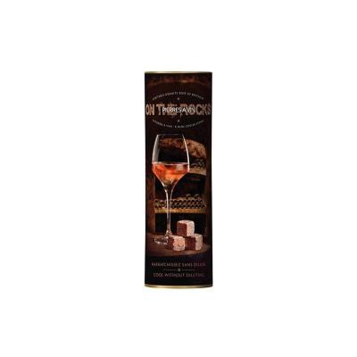 ON THE ROCKS Coffret Pierres &agrave; vin - 6 gla&ccedil;ons granit + pince h&ecirc;tre