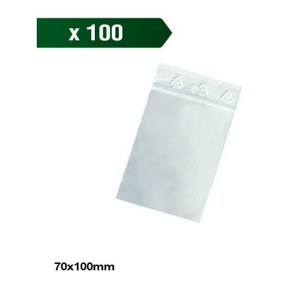  Bo&icirc;te de 100 sachets zip 50&Acirc;&micro; 70x100mm