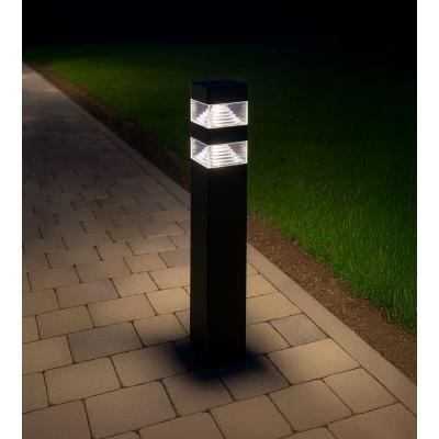 LUMIHOME Borne pyramide noire mat 60 cm - 900 Lumense - Blanc froid 6000K