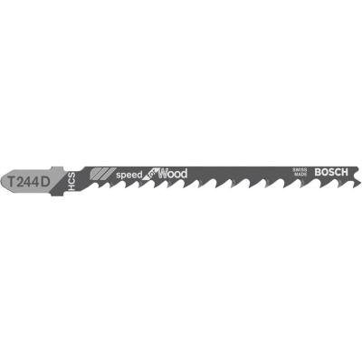 BOSCH Lames de scie sauteuse T 244 D Speed for Wood 100pc