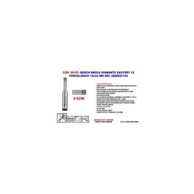 BOSCH Foret diamant&eacute; &agrave; sec Easy Dry Best for Ceramic &oslash; 12  2608587143