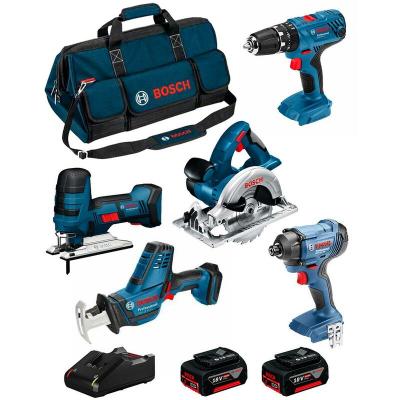 BOSCH  - Kit 18V BK501BAG (gsa 18 v-li c gst 18 v-li s gks 18 v-li gsb 18V-21 gdr 18V-160 2 x 4,0 Ah GAL18V-40 Sac)