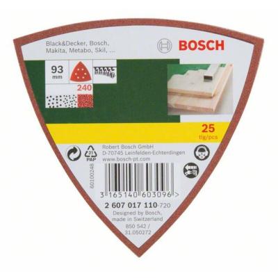 BOSCH Set de 25 Abrasifs Delta 93 mm 2607017110 