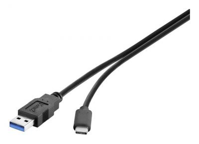 RENKFORCE C&acirc;ble USB USB 3.2 Gen1 (USB 3.0) USB-A m&acirc;le, USB-C m&acirc;le 1.00 m noir contacts dor&eacute;s RF-4381080 